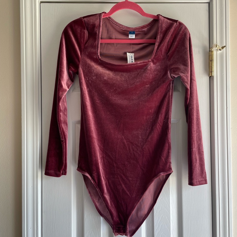 Old Navy Mauve Velvet Bodysuit